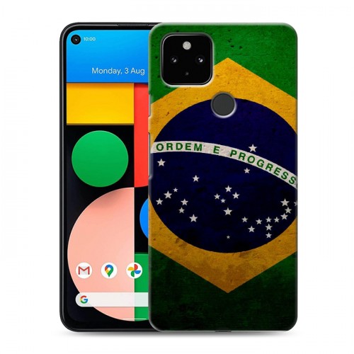 Дизайнерский силиконовый чехол для Google Pixel 4a 5G Флаг Бразилии