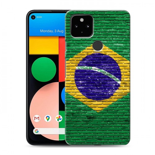 Дизайнерский силиконовый чехол для Google Pixel 4a 5G Флаг Бразилии