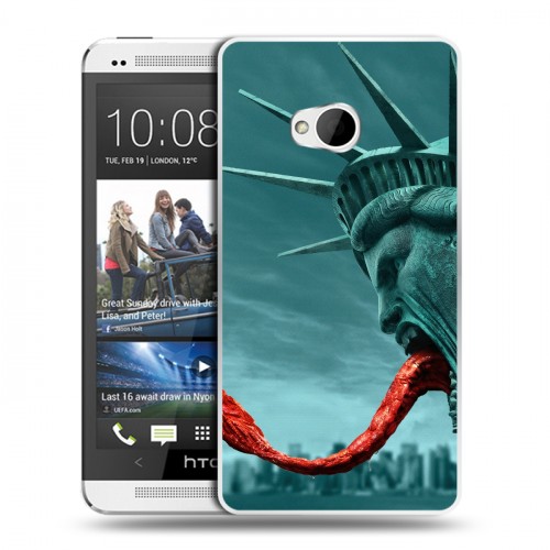 Дизайнерский пластиковый чехол для HTC One (M7) Dual SIM штамм