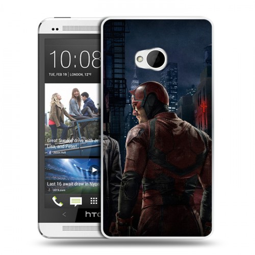 Дизайнерский пластиковый чехол для HTC One (M7) Dual SIM Сорвиголова