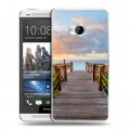 Дизайнерский пластиковый чехол для HTC One (M7) Dual SIM пляж