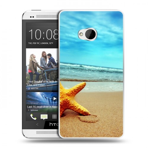 Дизайнерский пластиковый чехол для HTC One (M7) Dual SIM пляж