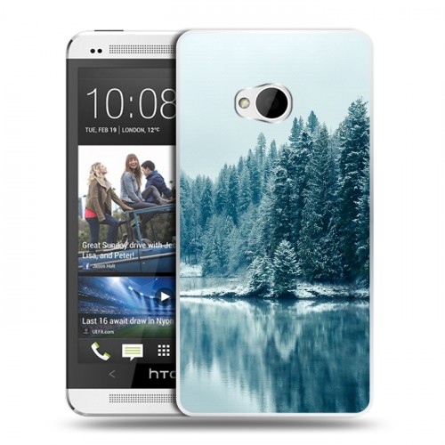 Дизайнерский пластиковый чехол для HTC One (M7) Dual SIM зима
