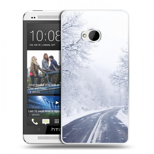 Дизайнерский пластиковый чехол для HTC One (M7) Dual SIM зима