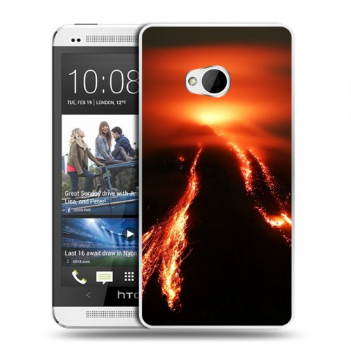 Дизайнерский пластиковый чехол для HTC One (M7) Dual SIM вулкан