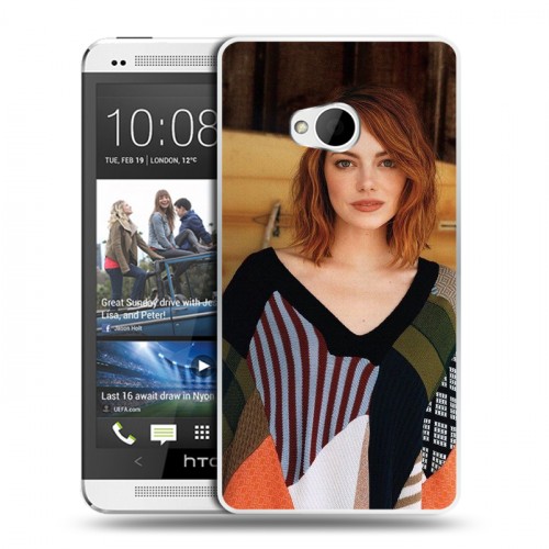 Дизайнерский пластиковый чехол для HTC One (M7) Dual SIM Эмма Стоун