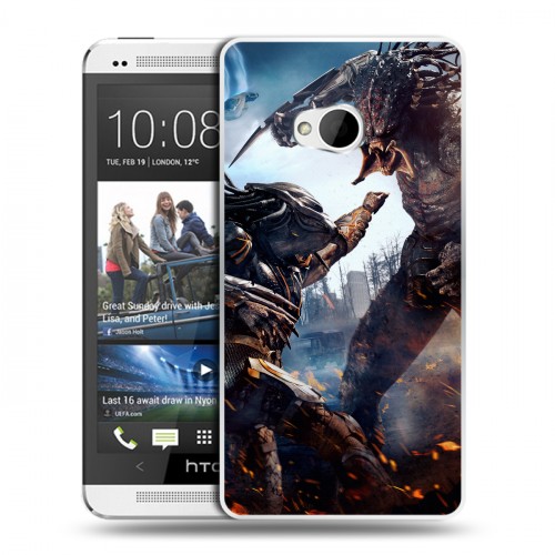 Дизайнерский пластиковый чехол для HTC One (M7) Dual SIM Хищник (2018)