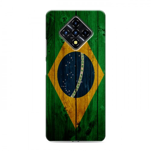 Дизайнерский силиконовый с усиленными углами чехол для Infinix Zero 8 Флаг Бразилии