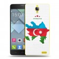 Полупрозрачный дизайнерский пластиковый чехол для Alcatel One Touch Idol X Флаг Азербайджана