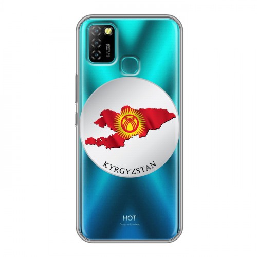 Полупрозрачный дизайнерский пластиковый чехол для Infinix Hot 10 Lite флаг Киргизии