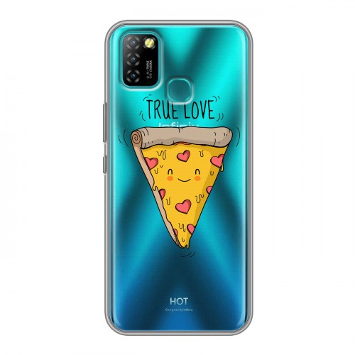 Полупрозрачный дизайнерский пластиковый чехол для Infinix Hot 10 Lite Прозрачная Пицца