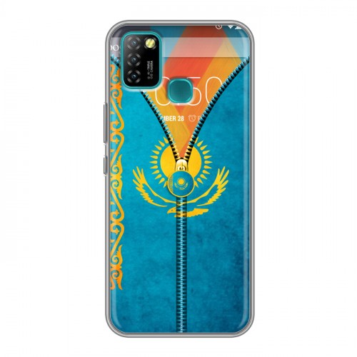 Дизайнерский силиконовый с усиленными углами чехол для Infinix Hot 10 Lite Флаг Казахстана