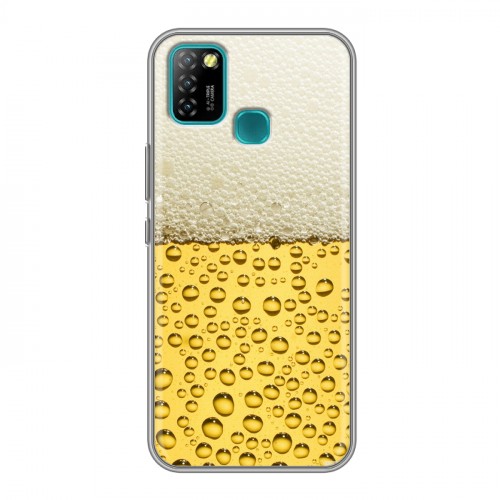 Дизайнерский силиконовый с усиленными углами чехол для Infinix Hot 10 Lite Пузырьки пива