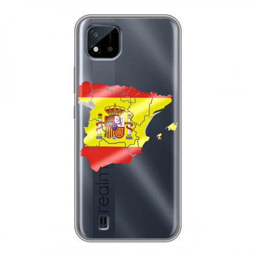 Полупрозрачный дизайнерский силиконовый чехол для Realme C20 флаг Испании