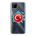 Полупрозрачный дизайнерский пластиковый чехол для Realme C20 Флаг Турции