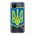 Полупрозрачный дизайнерский пластиковый чехол для Realme C20 Флаг Украины