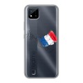 Полупрозрачный дизайнерский пластиковый чехол для Realme C20 Флаг Франции