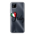 Полупрозрачный дизайнерский пластиковый чехол для Realme C20 Флаг Италии