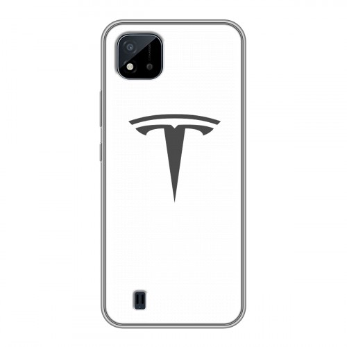 Дизайнерский силиконовый с усиленными углами чехол для Realme C20 Tesla