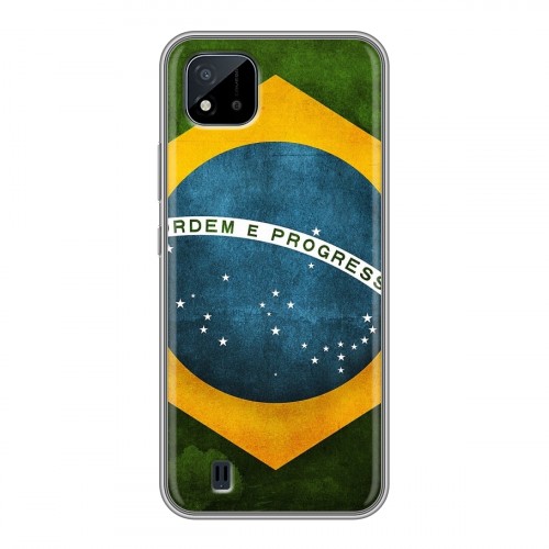 Дизайнерский силиконовый чехол для Realme C20 Флаг Бразилии