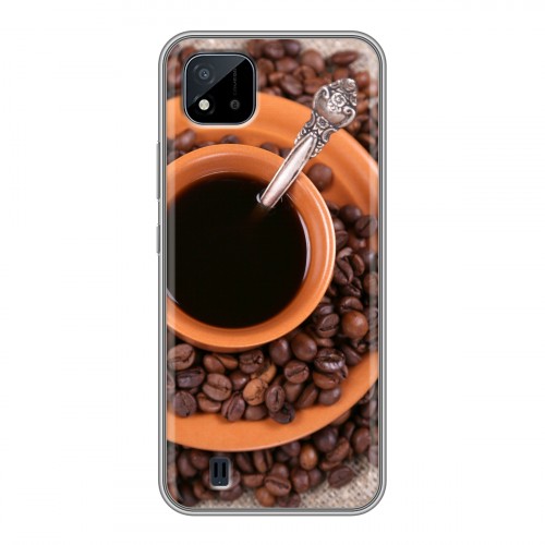 Дизайнерский силиконовый чехол для Realme C20 Кофе напиток