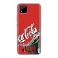 Дизайнерский силиконовый чехол для Realme C20 Coca-cola