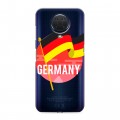 Полупрозрачный дизайнерский силиконовый с усиленными углами чехол для Nokia G20 Флаг Германии
