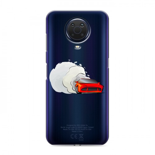 Полупрозрачный дизайнерский пластиковый чехол для Nokia G20 Прозрачный дрифт
