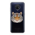 Полупрозрачный дизайнерский силиконовый чехол для Nokia G10 Прозрачные тигры