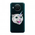 Полупрозрачный дизайнерский пластиковый чехол для Nokia X10 Прозрачные кошки