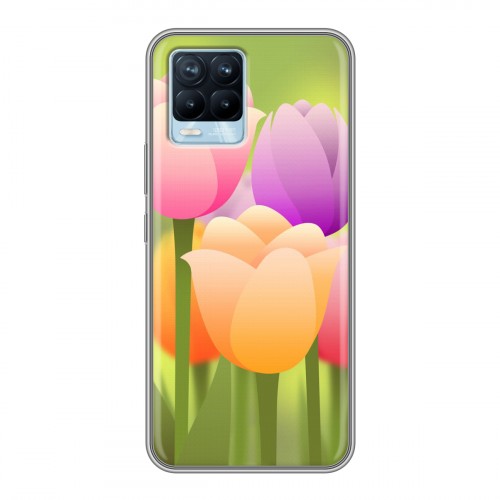 Дизайнерский силиконовый чехол для Realme 8 Романтик цветы