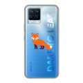 Полупрозрачный дизайнерский пластиковый чехол для Realme 8 Прозрачные лисы