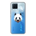 Полупрозрачный дизайнерский силиконовый чехол для Realme 8 Прозрачные панды - смайлики