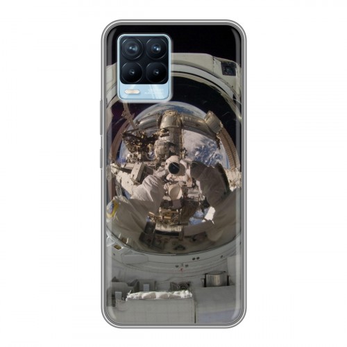 Дизайнерский пластиковый чехол для Realme 8 Космонавт