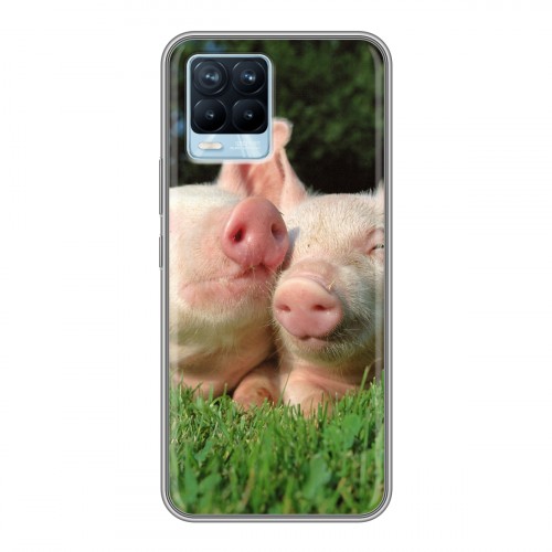Дизайнерский силиконовый чехол для Realme 8 Свинки