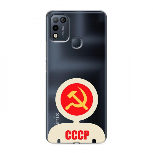Полупрозрачный дизайнерский пластиковый чехол для Infinix Hot 10 Play Флаг СССР