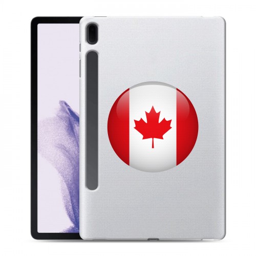 Полупрозрачный дизайнерский пластиковый чехол для Samsung Galaxy Tab S7 FE Флаг Канады