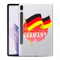 Полупрозрачный дизайнерский силиконовый чехол для Samsung Galaxy Tab S7 FE Флаг Германии