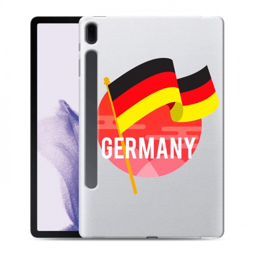Полупрозрачный дизайнерский силиконовый чехол для Samsung Galaxy Tab S7 FE Флаг Германии
