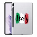Полупрозрачный дизайнерский пластиковый чехол для Samsung Galaxy Tab S7 FE Флаг Италии