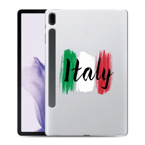 Полупрозрачный дизайнерский силиконовый чехол для Samsung Galaxy Tab S7 FE Флаг Италии