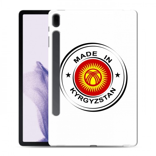 Полупрозрачный дизайнерский силиконовый чехол для Samsung Galaxy Tab S7 FE флаг Киргизии