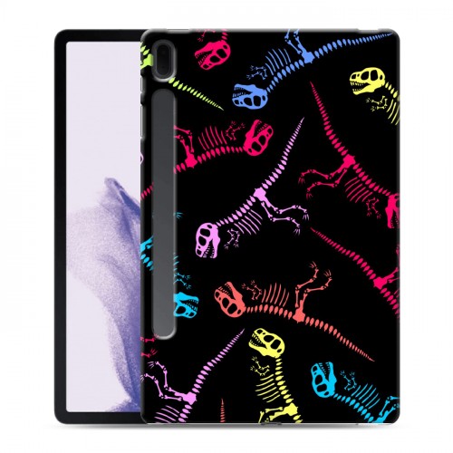 Дизайнерский силиконовый чехол для Samsung Galaxy Tab S7 FE Узоры динозавров