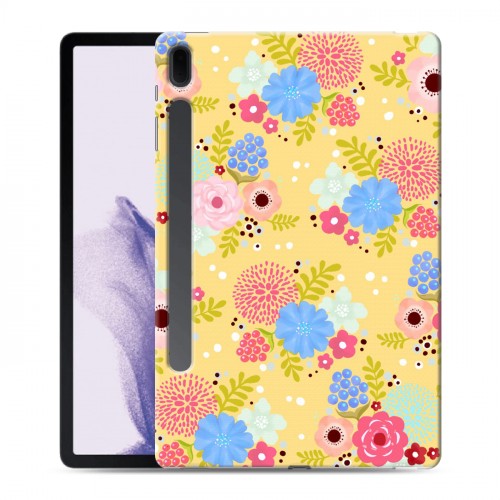 Дизайнерский силиконовый чехол для Samsung Galaxy Tab S7 FE Причудливые цветы