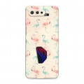 Дизайнерский силиконовый чехол для ASUS ROG Phone 5 Розовые фламинго