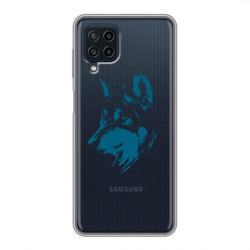 Полупрозрачный дизайнерский пластиковый чехол для Samsung Galaxy A22 Волки