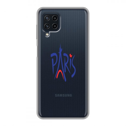 Полупрозрачный дизайнерский пластиковый чехол для Samsung Galaxy A22 Прозрачные париж