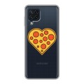 Полупрозрачный дизайнерский пластиковый чехол для Samsung Galaxy A22 Прозрачная Пицца