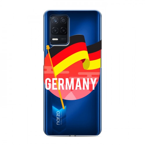 Полупрозрачный дизайнерский пластиковый чехол для Realme Narzo 30 5G Флаг Германии