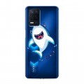 Полупрозрачный дизайнерский силиконовый с усиленными углами чехол для Realme Narzo 30 5G Прозрачные акулы